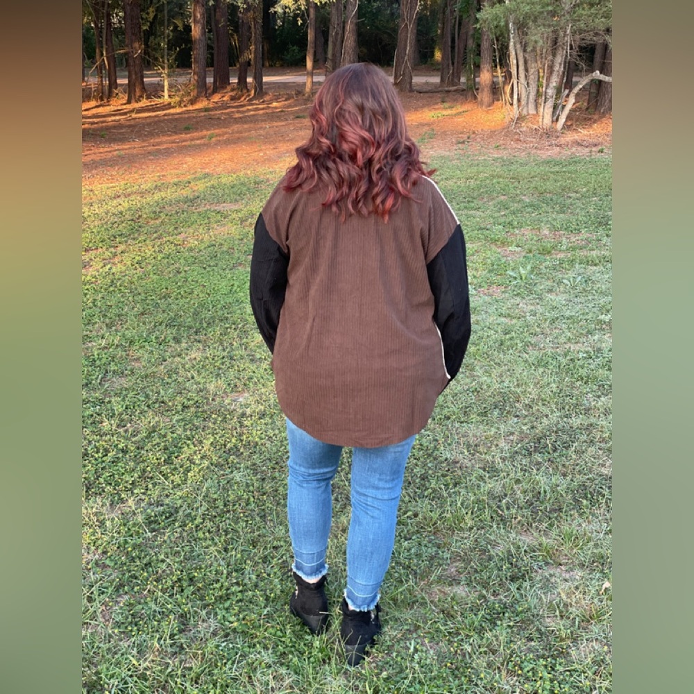 Color Block Shacket - Brown - Picture 5 of 5